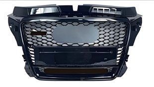 Передняя решетка RS-style V-2 (2008-2012, черная) для Ауди A3