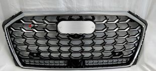 Передняя решетка S-Style (2022-2025, черный хром) для Ауди A8 2018- гг